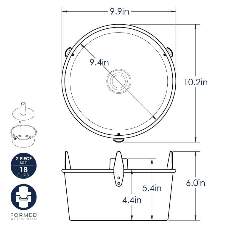 Nordic Ware Naturals 2-Piece Angel Food Pan with Removable Cone - Image 4