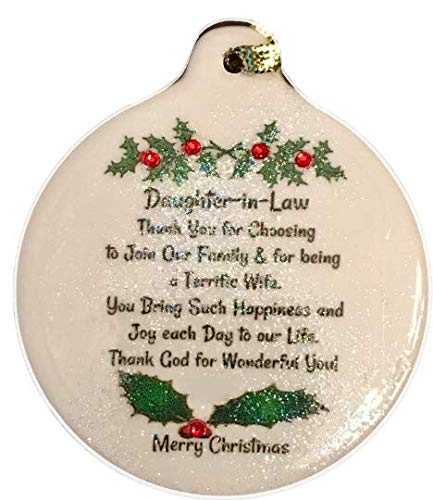 Daughter-in-Law Porcelain Christmas Ornament Rhinestone Thank You Fabulous