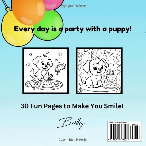Puppy Party Coloring Book Kids 4-8: Cute Dog Adventures, Holidays & Celebrations image 3
