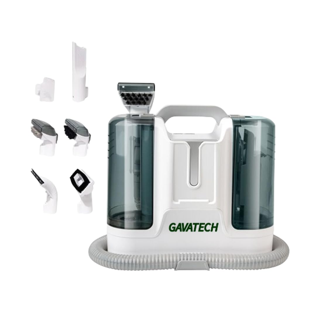GAVATECH aspirador de tapicerias y alfombras Limpiador de manchas multisuperficie, máquina para limpiar tapicerias, sofás, moquetas, cristales.Aspiradora de agua tapiceria con 6 accesorios