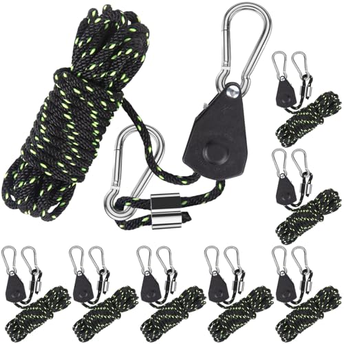 Cirulli 8 Stück Reflektierend Spannseile mit Karabinerhaken,1/8...