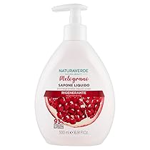Naturaverde | Natural Beauty – Sapone Liquido Melograno, Sapone Mani Detergente e Rigenerante, Ingredienti di Origine Naturale, 500ml