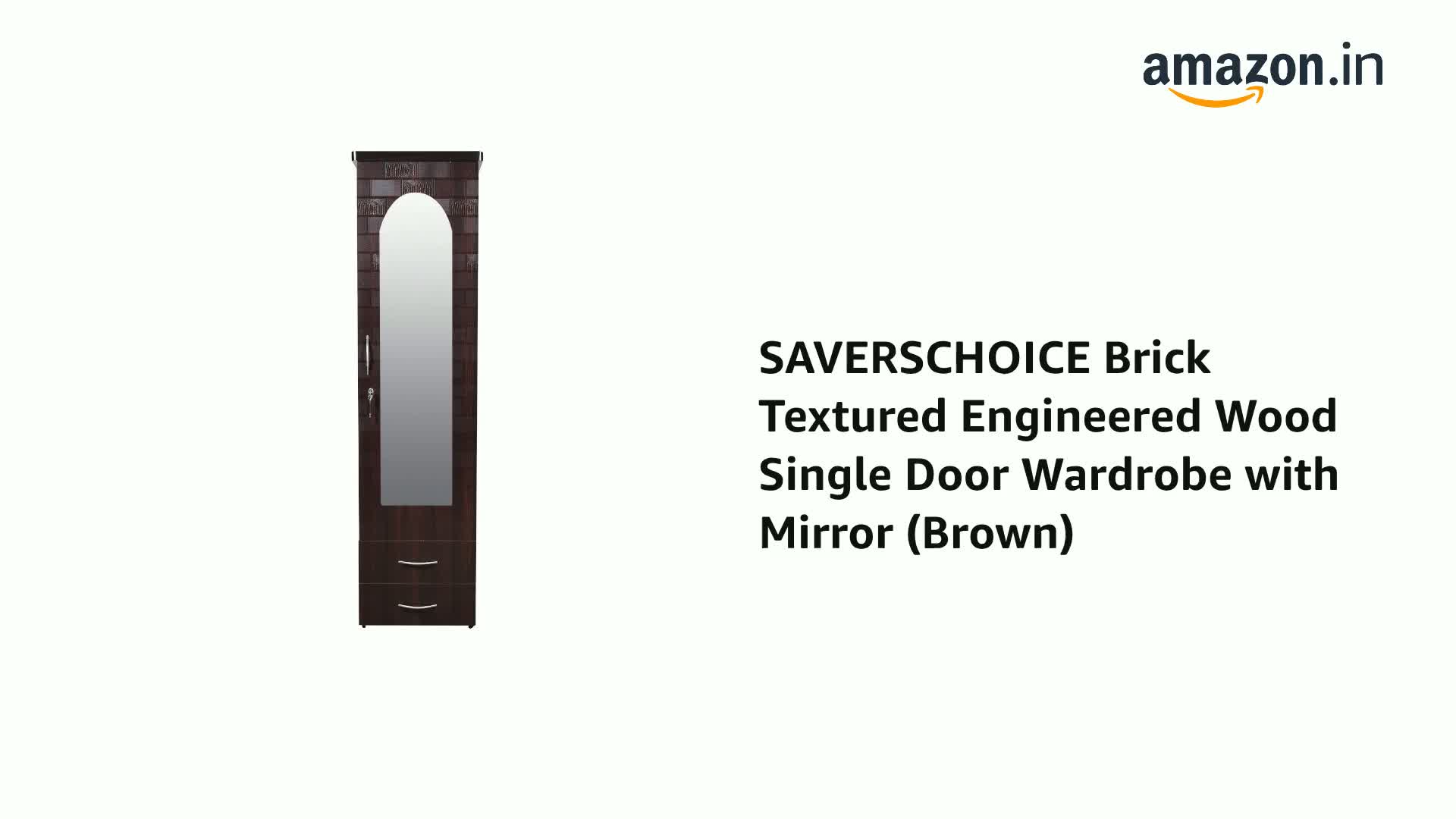 SAVERSCHOICE Brick Textured Engineered Wood Single Door Wardrobe