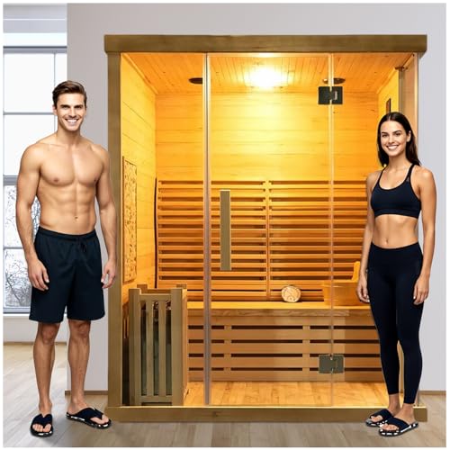 Smartmak 4-Person WiFi Sauna with Bluetooth and Lights