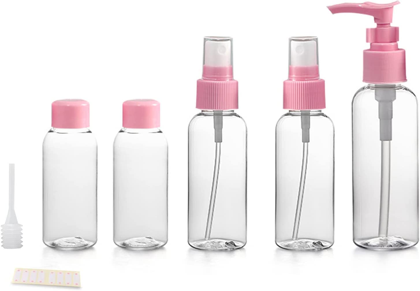 COSLUXE Travel Bottles Kit,Travel Cosmetics Set,Portable Multipurpose Cosmetics Toiletries Travel Refillable Bottles-For Storing Shampoo,Gel,Cream Jars,Lotion Dispenser (5-Pcs Set)40 milliliter-image-36