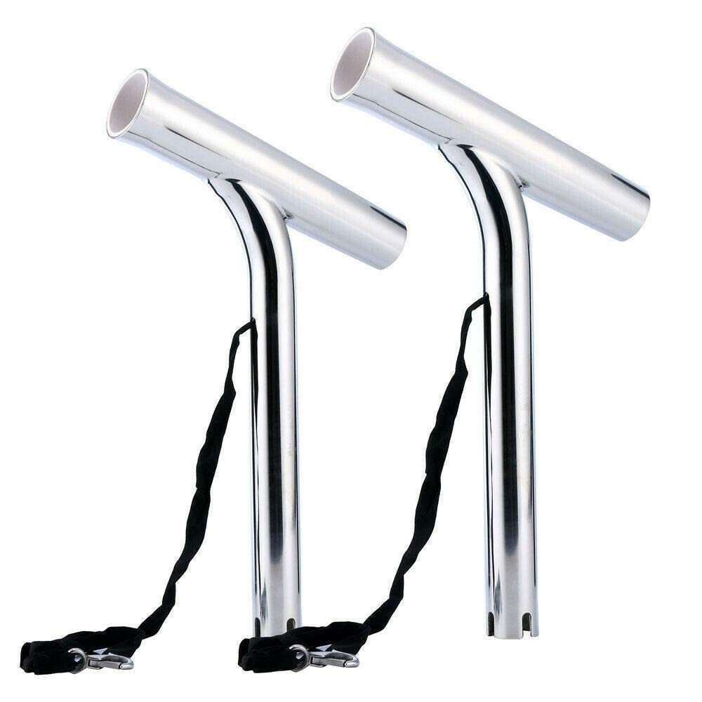 2 Piezas de Soporte for caña de Pescar Elegante de Acero Inoxidable Altamente Pulido y Plateado, Accesorios for Barcos para Remolque Barco Furgoneta Kayak