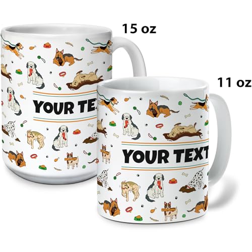 Taza de cerámica personalizada para niños, 15 oz, asa azul claro miniatura 4