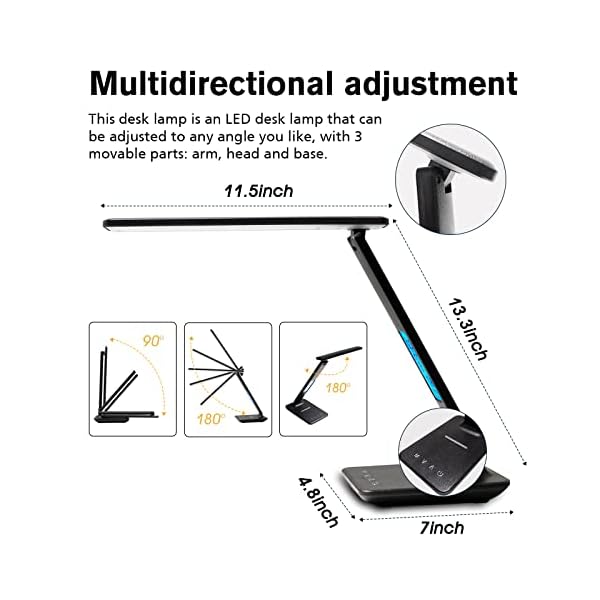 LAOPAO Desk Lamp, LED Desk Lamp with Wireless Charger, USB Charging