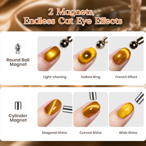 Image of Beetles Gold Cat Eye Gel Nail Polish,Champagne Diamond