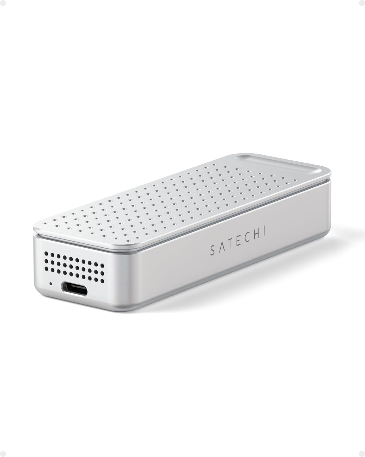 Satechi DotDisk 80Gbps NVMe SSD Enclosure, Fast Data Transfer, Silver