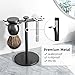pickpiff Safety Razor Stand With Brush Holder, Black Heavy Duty Metal Shaving Holder for Men, Extra Wide Openings, Fits Most Brushes and All Kinds Of Razors