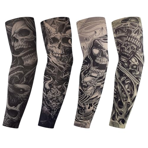 WUFKOP 4 Manchons de Tatouage, Faux Tatouage Bras avec UV Protection, Manchons Elastiques...
