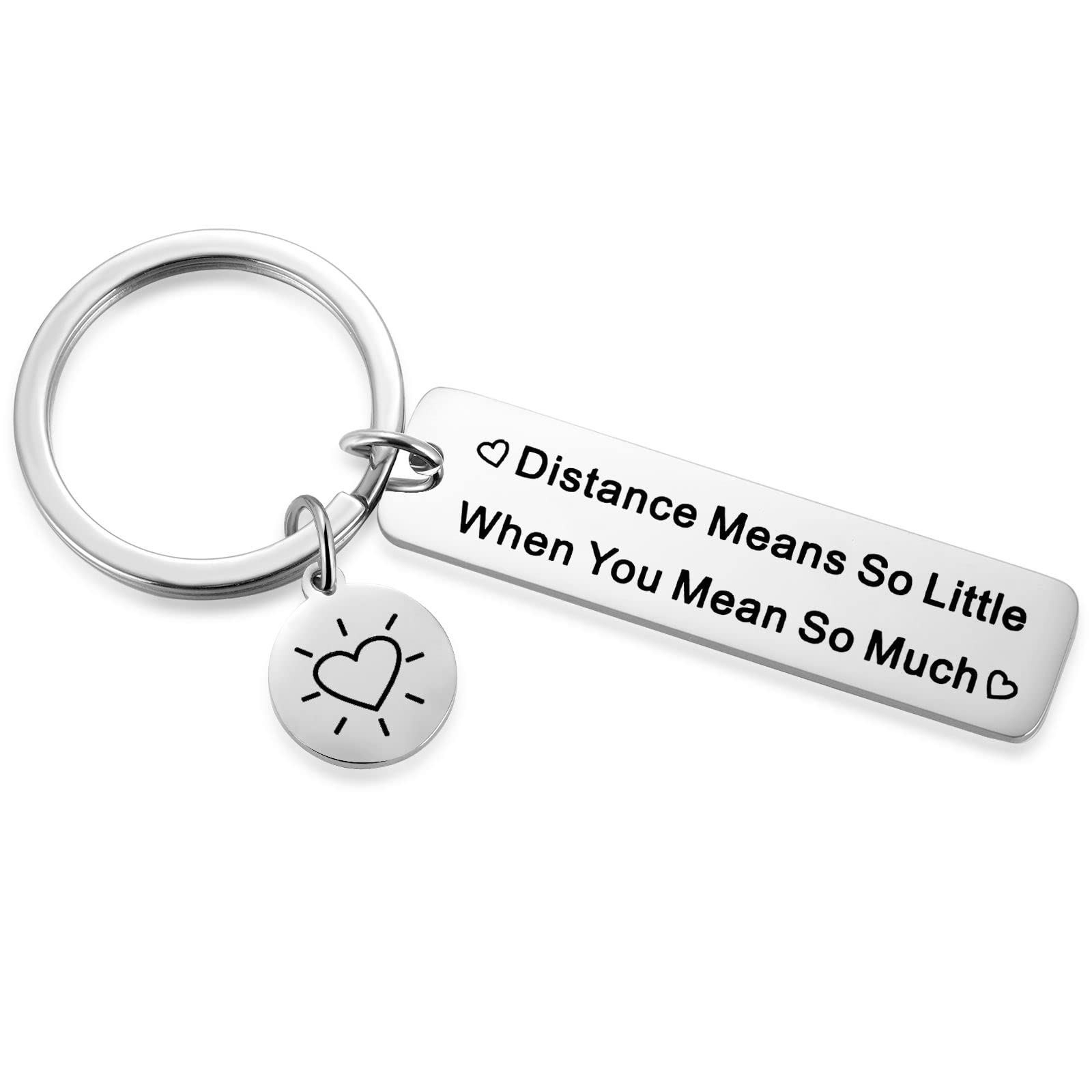Long Distance Relationship Keychain for Girlfriend Boyfriend, Wife, Husband, Friend Leaving Going Away Gift, metal, not known