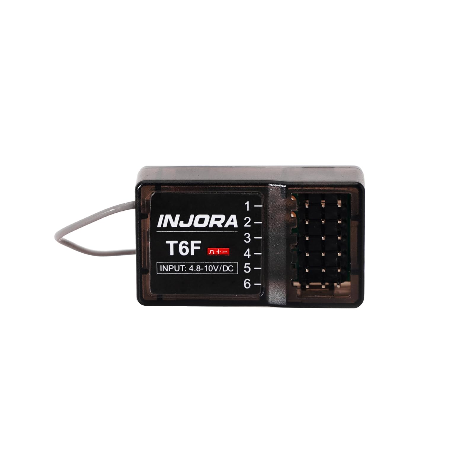 INJORA RC Trasmettitore 2.4GHz 6CH Controler e ricevitore per 1/8 1/10 RC Car Boat Tanks Crawler TRX4 SCX10（T6F）