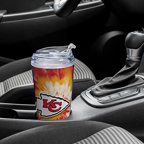 Image of Rico Industries NFL Football Glitter 24oz Acrylic Glitter Tumbler with Hinged Lid, Officially Licensed Double Wall Tumbler with Straw