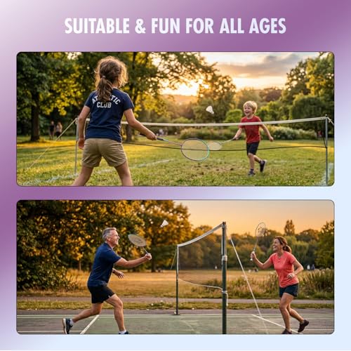 Image of SOLPRO VORTEK 3000 Badminton Racket Set (2 Pcs) for Beginners and Intermediate, Adult and Kids Shuttle Bat with Full Cover Bag, Lightweight Durable Frame Racket for Practice and Match (Indigo /Blue)