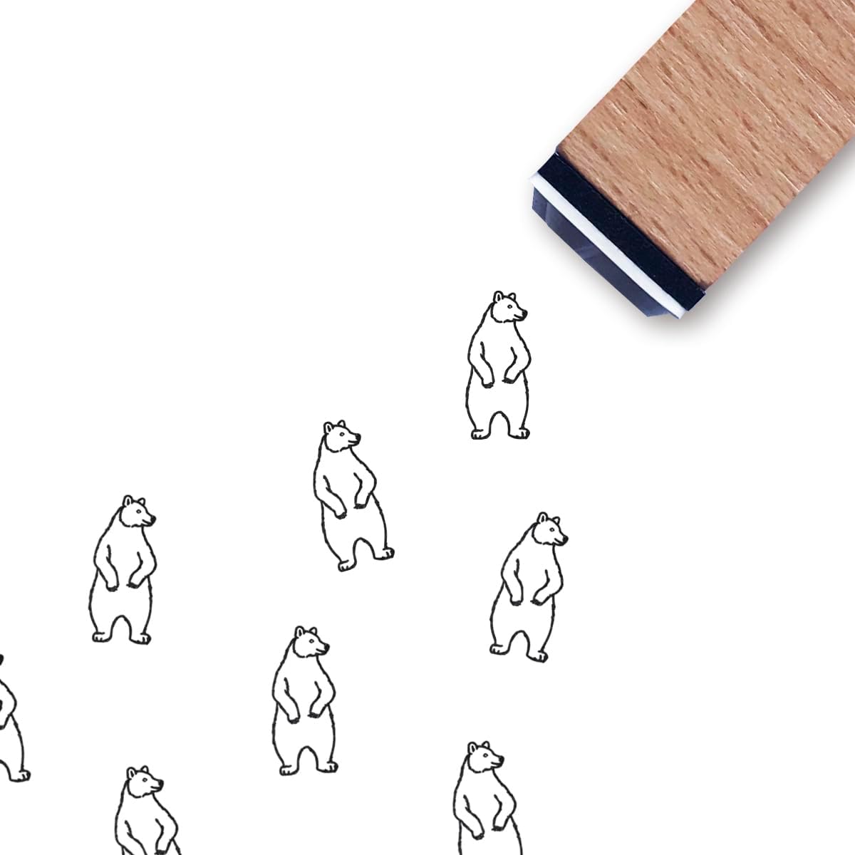 Bear Rubber Stamp, 3/5 Inch Small Mini Stamp for Scrapbooking Card Making Planner