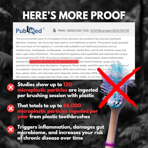 PRIMALS Wildschweinborsten und Bambus-Zahnbürste, 100 % echte Wildschweinborsten, frei von Kunststoff und Nylon, 4 Stück – Bild 5