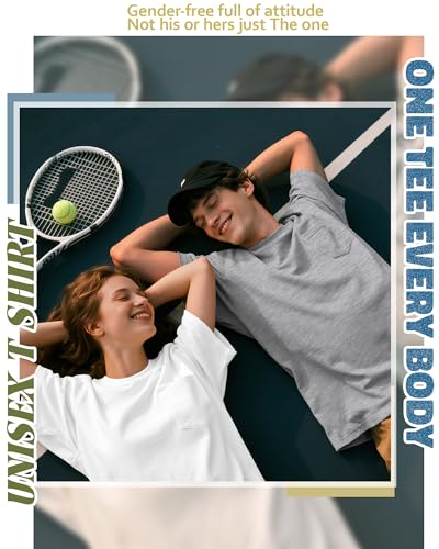 Ficerd 4 Pack Men’s Big and Tall Shirts, Short Sleeve Pocket Tee Heavyweight Crew Neck Cotton Tops Loose Fit Casual T Shirt4