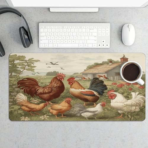 Chickens and Farm Pad para Escritorio Grande de Caucho miniatura 5