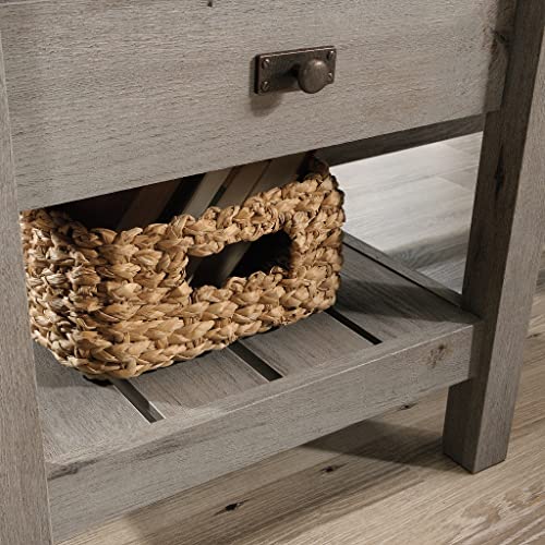 Image of Sauder Cottage Road L Shaped Desk Computer Desk with Drawers, Home Office Desk with Optional File Cabinet Storage, Cable Management, in Mystic Oak Finish