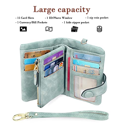 conisy Geldbörse Damen Kurzer Süß Geldbeutel Leder Für Frauen - Weich Bequem Portemonnaie mit Viel Kartenfächer – Bild 3