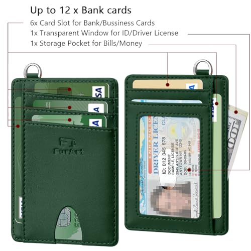 Image of FurArt Slim Minimalist Wallet RFID Credit Card Holder for Men | slim minimalist compact rfid id window thin