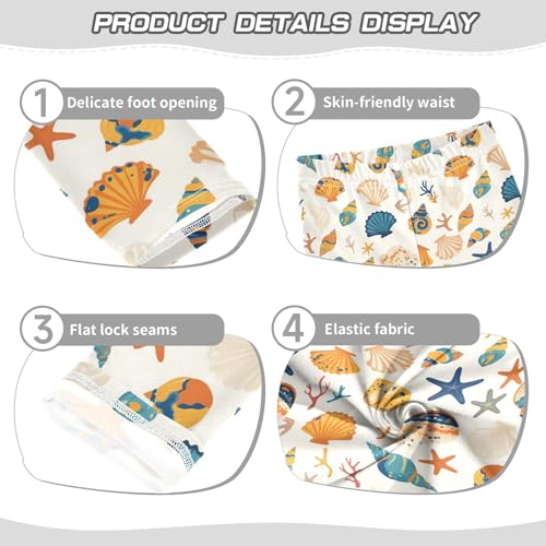 KLL Seashells Different Shapes and Starfish Little Girls Legging Fashion Full Length Yoga Pants Sports3