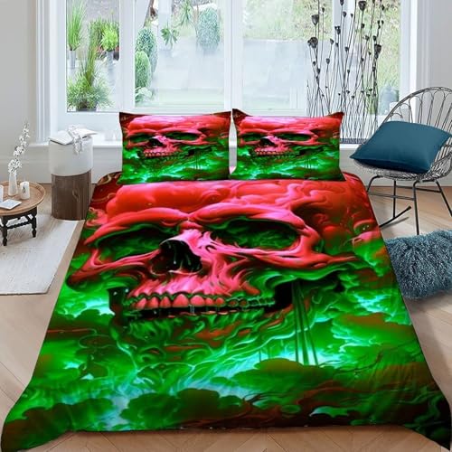Linge de lit microfibre crâne avec fermeture éclair 200x200cm