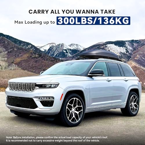 300Lbs Lockable Roof Rack Crossbars for 2021-2026 Grand Cherokee L, 2022-2026 Grand Cherokee WL, Heavy Duty Aluminum Anti-Corrosion Cross Bar Fit Luggage Luggage Kayaks Bicycles Snowboard by FLYCLE - Image 3