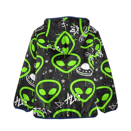 Image of Aflyko Boys Fleece Coat Blue Zip-Up Hoodie Girls Outerwear Kids Hooded Jacket