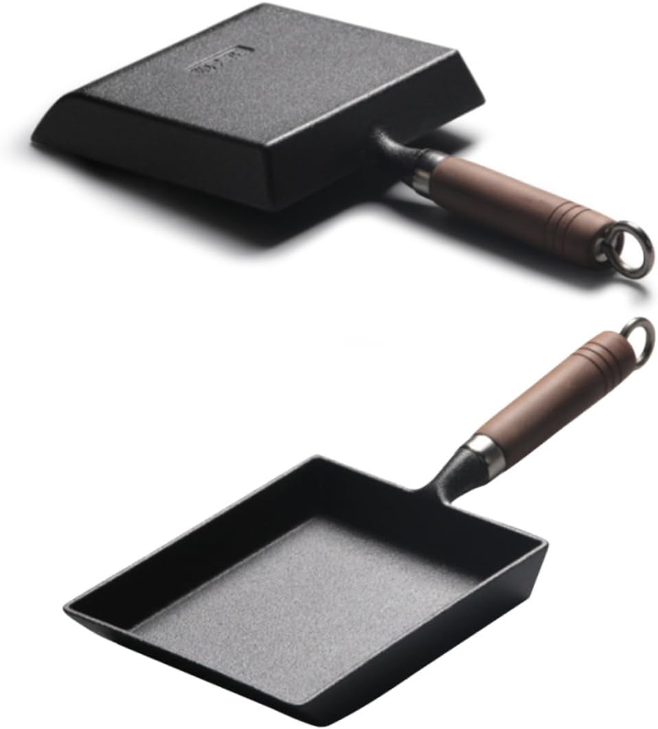 Non-Stick Rectangular Frying Pan Thickened Coating-Free Omelette Pan Induction-Compatible Kitchen Gadget for Home Cooking