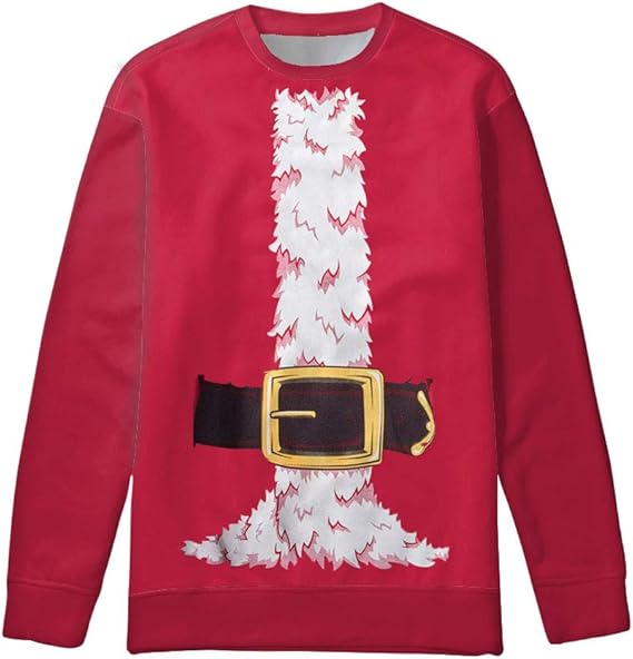 UNICEU Unisex Ugly Christmas Sweater Shirt 3D Print Funny Xmas Crew ...