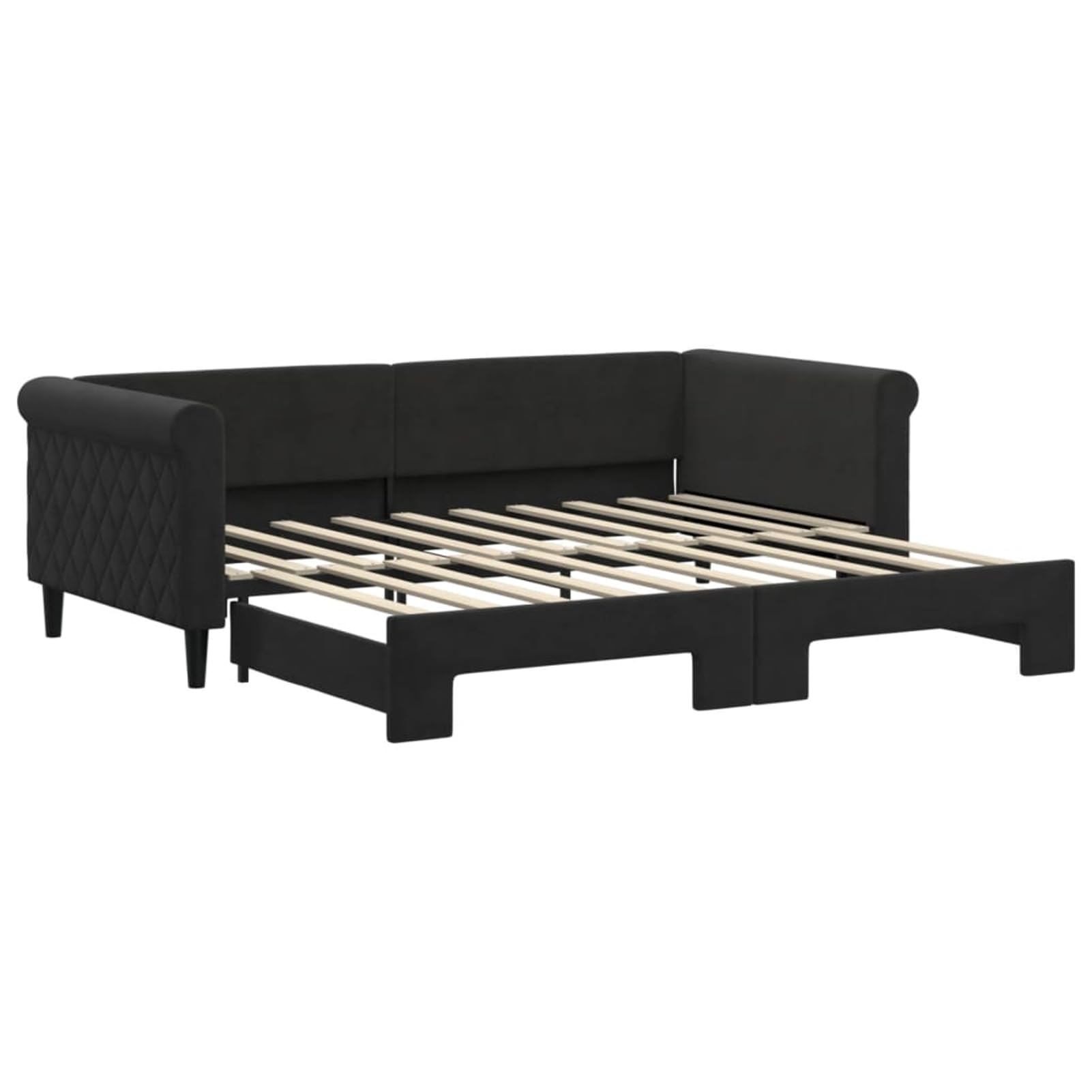 ATOMSTACK MAKER Letto estraibile nero, 90 x 190 cm, divano letto 2 in 1 in velluto (100% poliestere), struttura in legno e metallo, ideale per camera da letto o ospiti, design moderno e minimalista