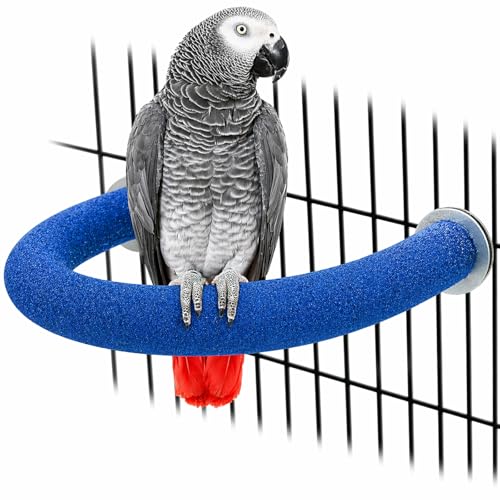 RYPET Parrot Perch Rough-surfaced - Quartz Sands Bird Cage Perches for Medium to Large Bird, U Shape Large