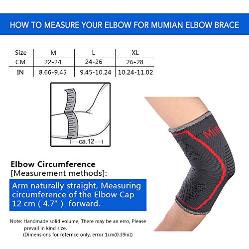 Apoio de cotovelo, Andoer Suporte de cotovelo manga cotovelo cinta manga de compressão homens mulher