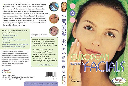 Image of European Facials Volume 2 Facial DVD - Great Video for Medical & Master Estheticians. Learn About Facial Treatments, Skin Care Products, Face Massage Techniques, Essential Oils, Extractions, Ampoules, Exfoliation & more... with Rita Page. (1.5 Hours)