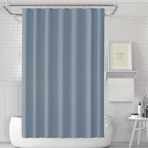 LUKDUNG Cortina de baño de 180 x 180 cm, cortina de ducha antimoho en el baño, cortina para bañera ducha de tela impermeable lavable, lavable PEVA con 12 anillas de cortina de ducha azul