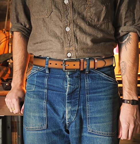 Image of CHAOREN Full Grain Leather Belt for Men, Work Belts for Men Heavy Duty, Daily Wear for Jeans Pants