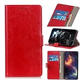 TUUNKMUY Funda para Nokia XR20, cuero sintético a prueba de golpes, diseño de libro Flip Folio Stand View Cover ranura para tarjeta Kickstand cierre magnético para Nokia XR20 teléfono Carcasas rojo