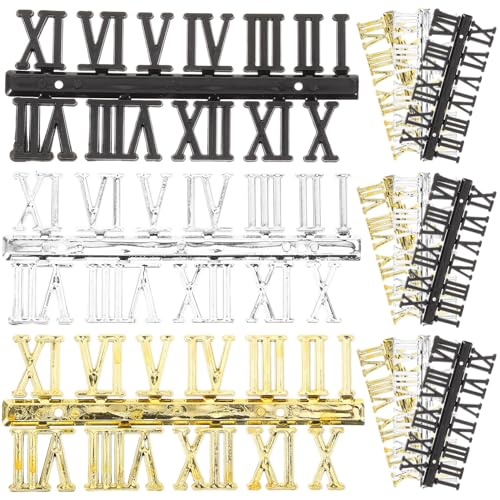 SAFIGLE 12個 時計用 ローマ数字パーツ 掛け時計 交換用 ナンバーキット シンプルデザイン クラシックカラー 耐久性