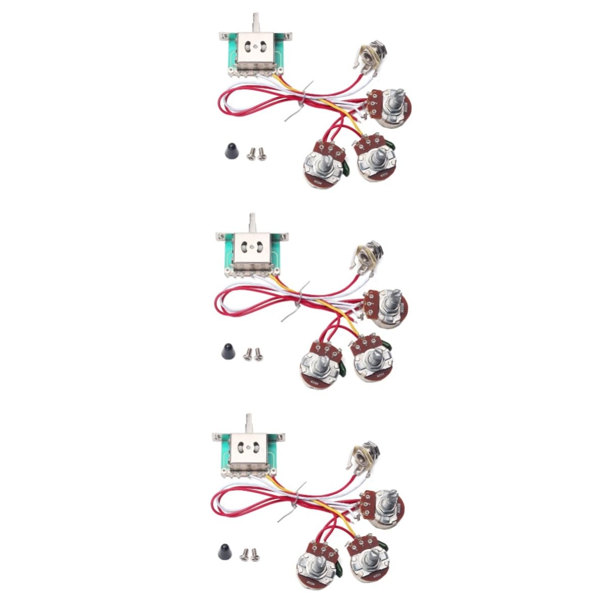 ifundom 3sets Kit Cablaggio Elettrico Per Chitarra Con Volume e Tono Potenziometri Interruttore Vie Facile Installazione e Basso Rumore