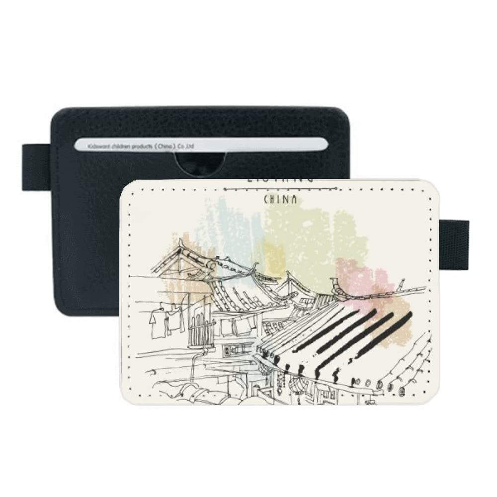 Casual Life in Lijiang of China Pocket Leather Wallet Card Holder