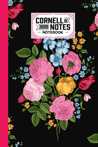 Cornell Notes Notebook: Floral Cover, Cornell Note Paper Notebook, Cornell Paper, Organizing Notes S