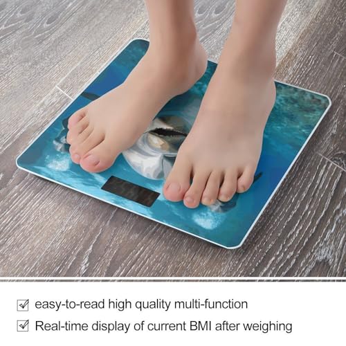 Báscula digital para baño con plataforma amplia y pantalla LCD miniatura 5