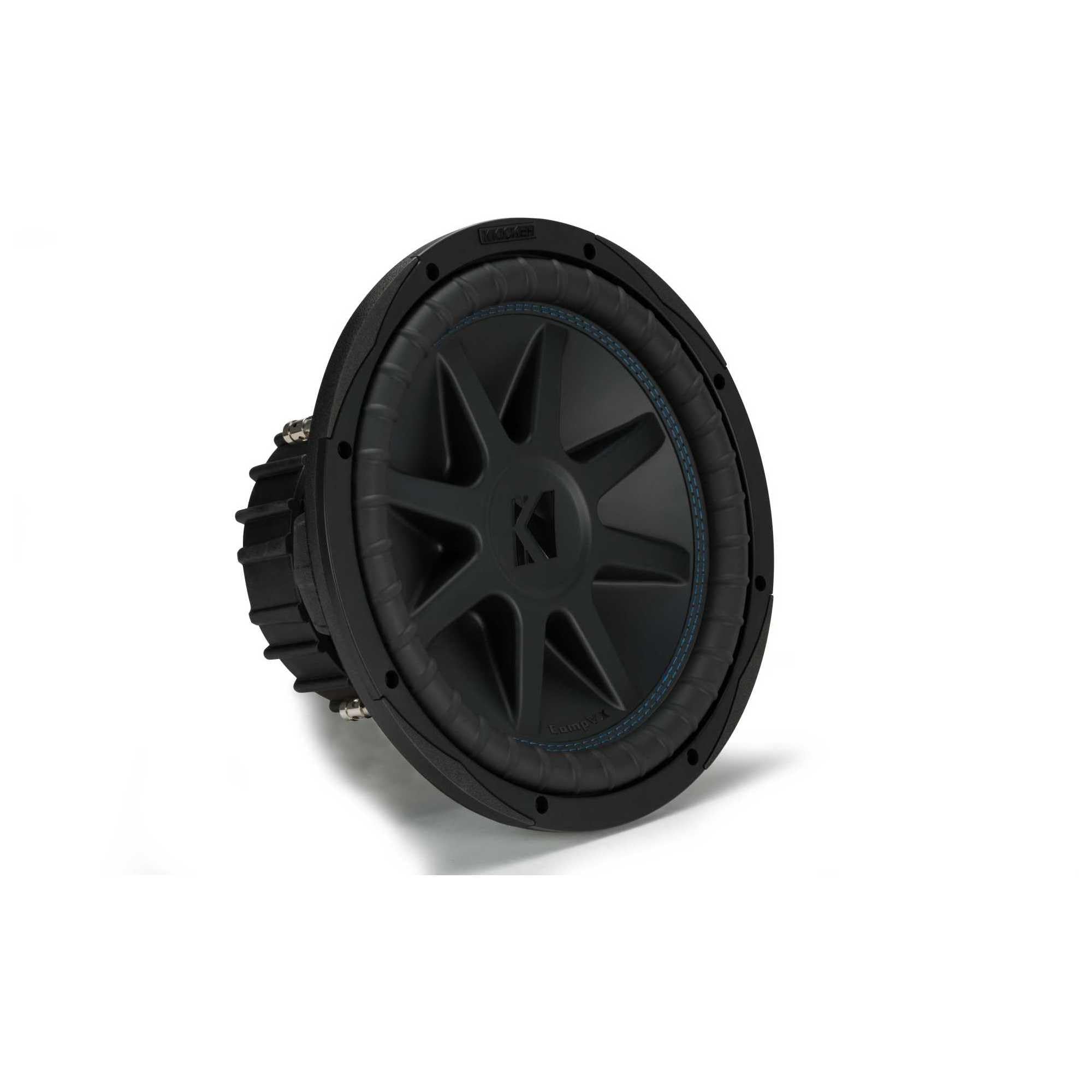 Kicker 50CVX124 CompVX 12-Inch Subwoofer, Dual 4-Ohm & 46QW1220 12AWG 20ft Speaker Wire