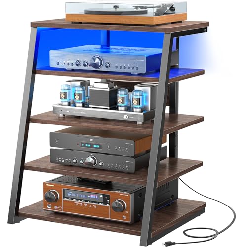 Armocity 5-Tier AV Media Stand Power Strips, Media Console