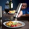 Electric Salt and Pepper Grinder Mill Set Brushed Stainless Steel Finish Ceramic Mechanism Great Himalayan Rock Salt Pepper Dried Herbs Spices, No Shaker Pots Mess.B