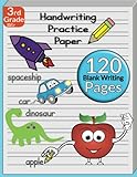 Handwriting Practice Paper: 3rd Grade Writing Paper Book - 1/2" Lines - 120 Pages - 8.5x11 in - Image 1