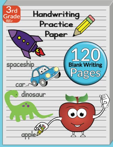 Handwriting Practice Paper: 3rd Grade Writing Paper Book - 1/2" Lines - 120 Pages - 8.5x11 in